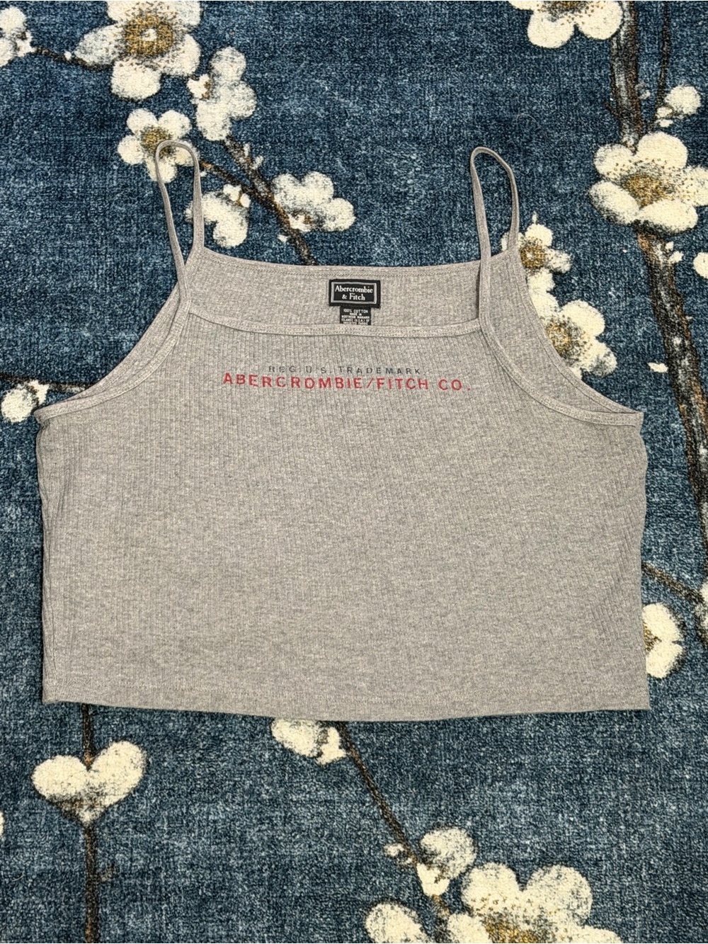 Y2K Abercrombie & Fitch Gray Ribbed Cropped Tank Top